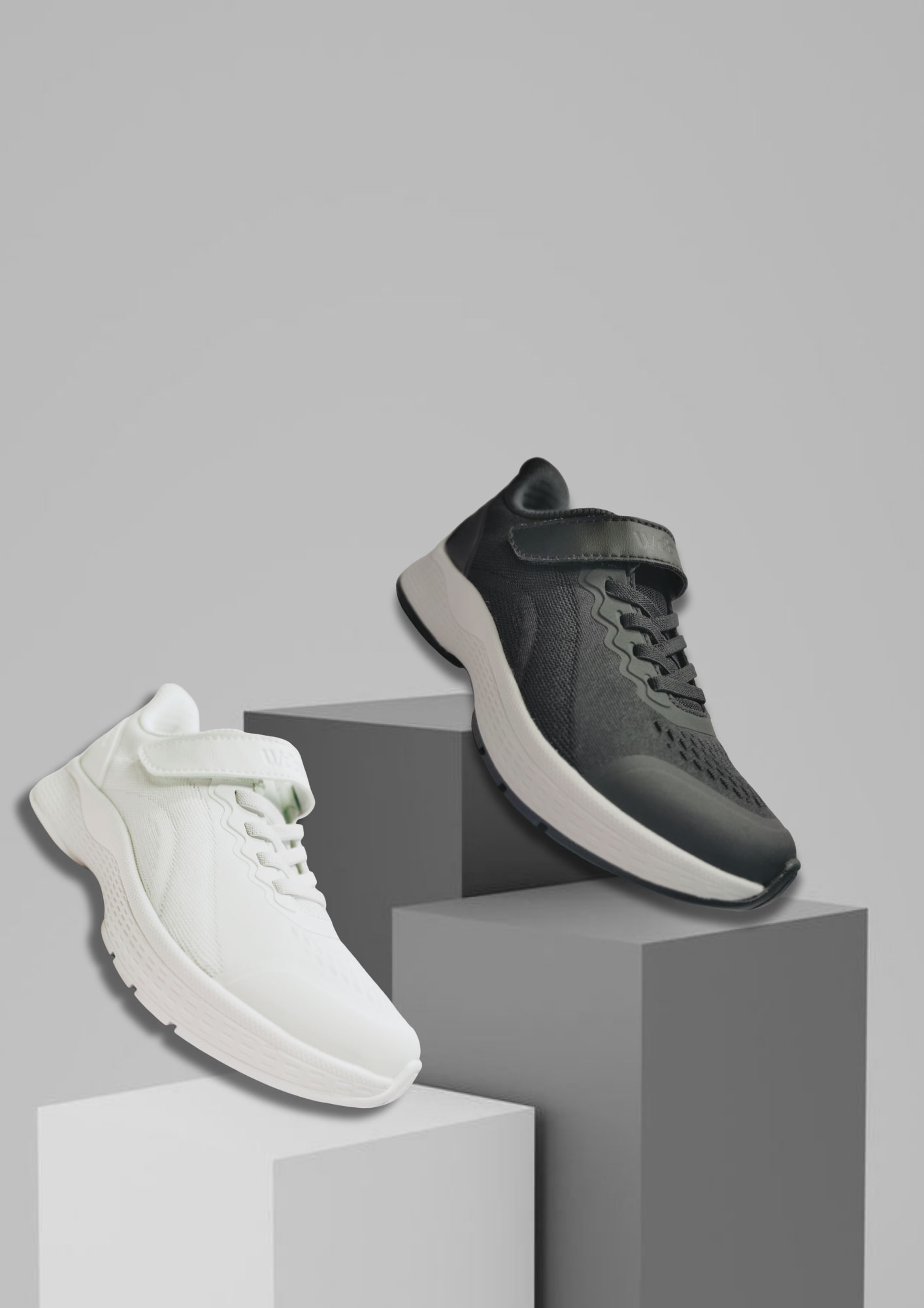 多功能成長型減震休閒鞋(童款)-跳燈白